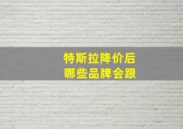 特斯拉降价后 哪些品牌会跟